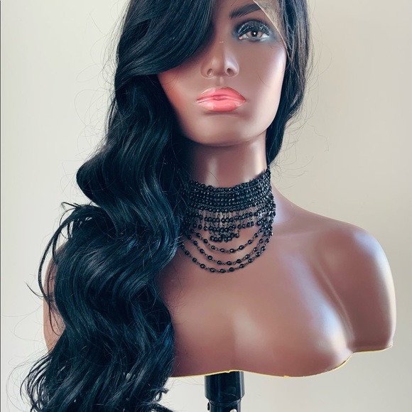 Gorgeous 28” Black 13x4 Versatile Lace Front Premium Fiber Wig - Picture 4 of 15